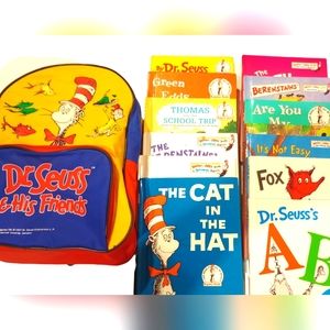 Vintage Dr. Seuss & His Friends 1997 Backpack + 13 Books!